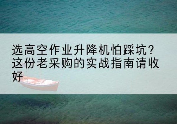 卫辉高空作业升降机厂家推荐-选高空作业升降机怕踩坑？这份老采购的实战指南请收好